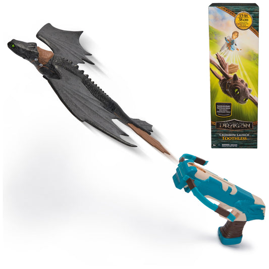 DreamWorks How to Train Your Dragon Toothless Crossbow Launch Glider, Flying Stunt Toy for Kids Ages 4+, Amazon Exclusive