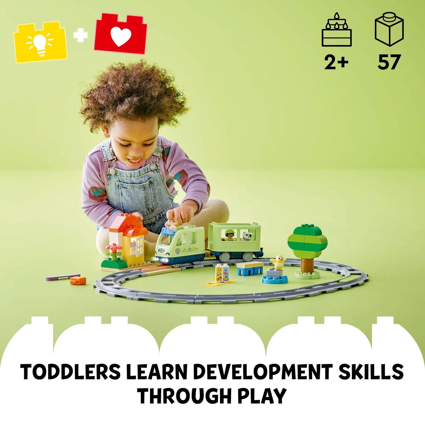LEGO DUPLO Town Interactive Adventure Train Set for Toddlers 2+ with Lights & Sounds – Educational Building Toy, Birthday & Holiday Gift