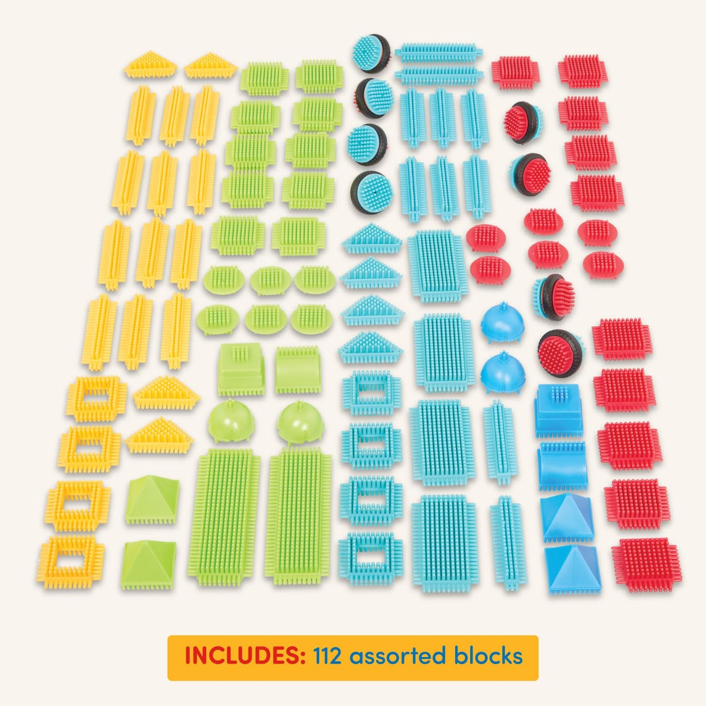 Battat Bristle Blocks 112-Piece Building Set – STEM Interlocking Construction Toys for Toddlers & Kids 2+ – Creative Developmental Playset