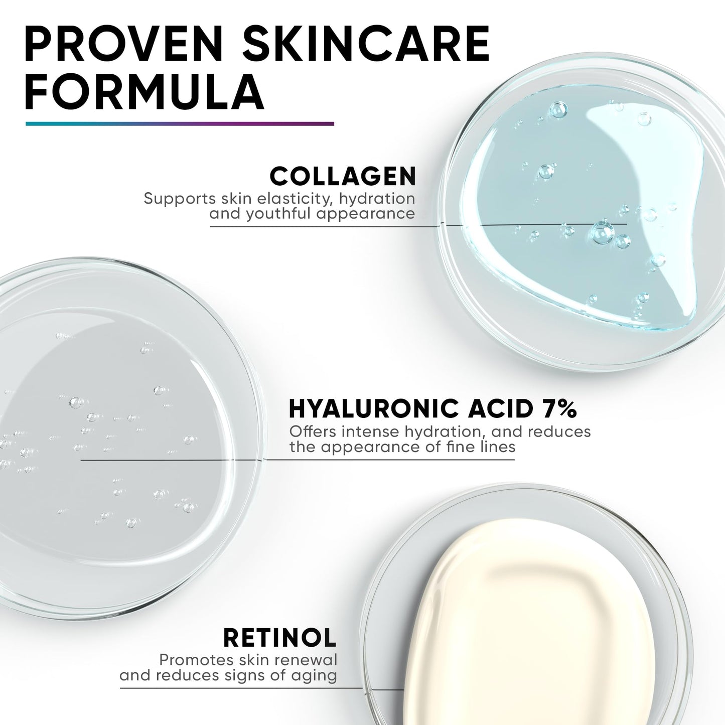 Collagen Face, Neck & Décolleté Cream – Anti-Aging Moisturizer with Hyaluronic Acid & Vitamin E, Firming & Wrinkle Reduction, 1.7oz