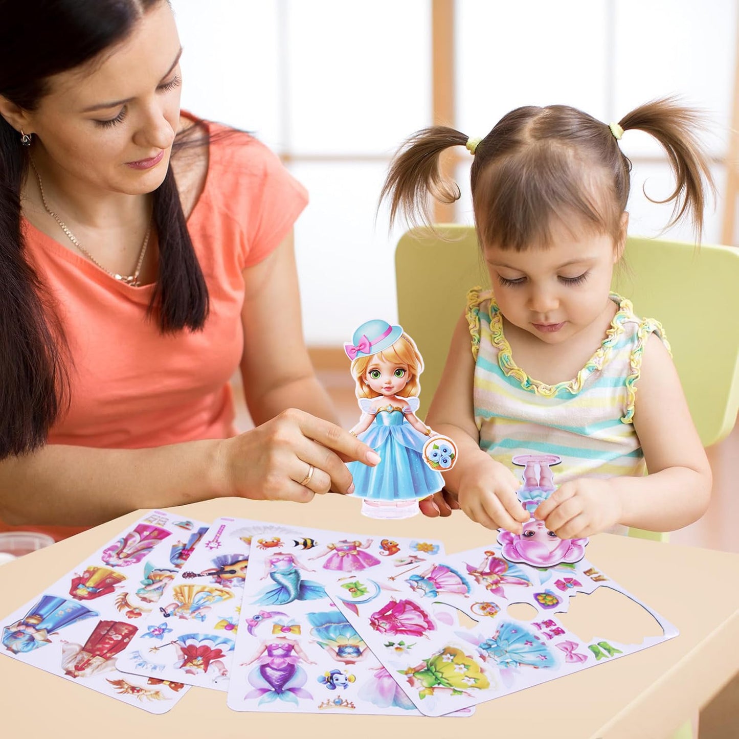 Lovyan Magnetic Dress-Up Dolls for Girls – Fun Mix & Match Magnetic Paper Dolls with 4 Themed Costume Stickers, Creative Birthday Gift