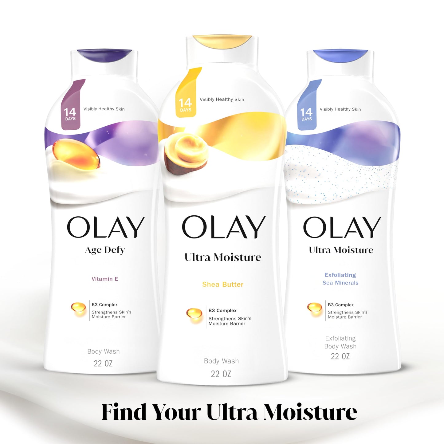 Olay Ultra Moisture Body Wash for Women, 24hr Hydrating & Refreshing, B3 Vitamin, Shea Butter Scent, Paraben & Phthalate Free, 22 fl oz