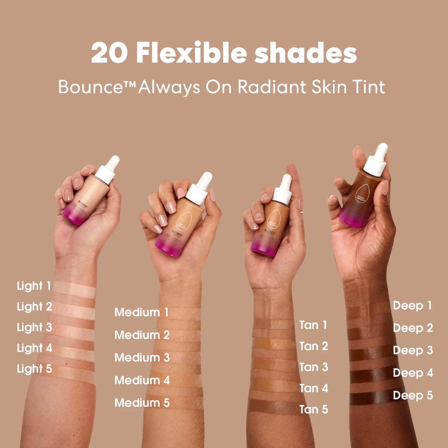 Beautyblender Always-On Radiant Skin Tint – Medium 1, 12-Hour Wear, Breathable Serum Foundation with Hyaluronic Acid & Niacinamide