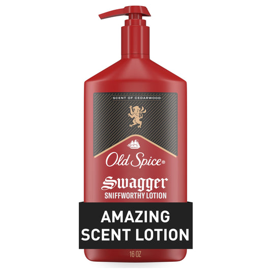 Old Spice Swagger Cedarwood Lotion for Men, 24/7 Lightweight Moisturizer for Hand, Face & Body, Fast Absorbing, 16 oz