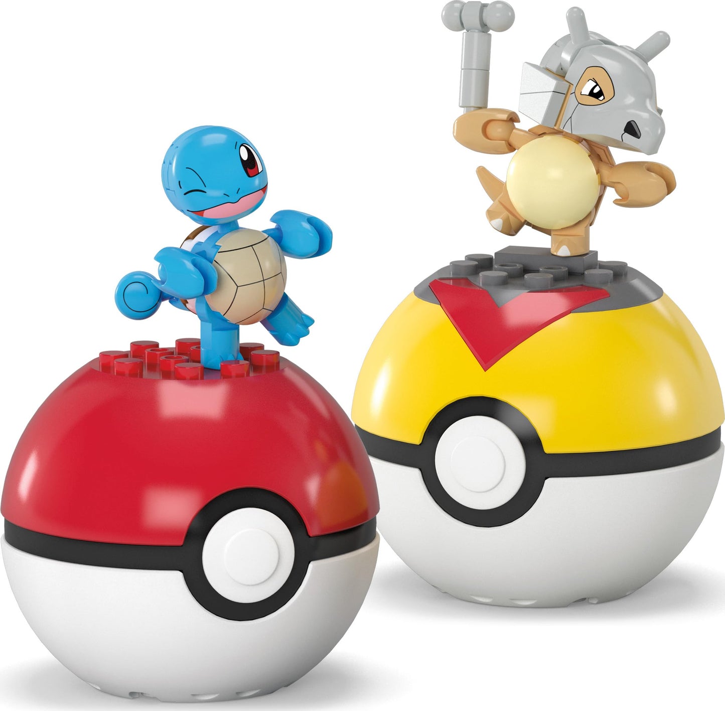 MEGA Pokémon Building Toys Set Squirtle & Cubone with 45 Pieces, 2 Poseable Characters and Poké Ball, 2 Inches Tall, for Kids