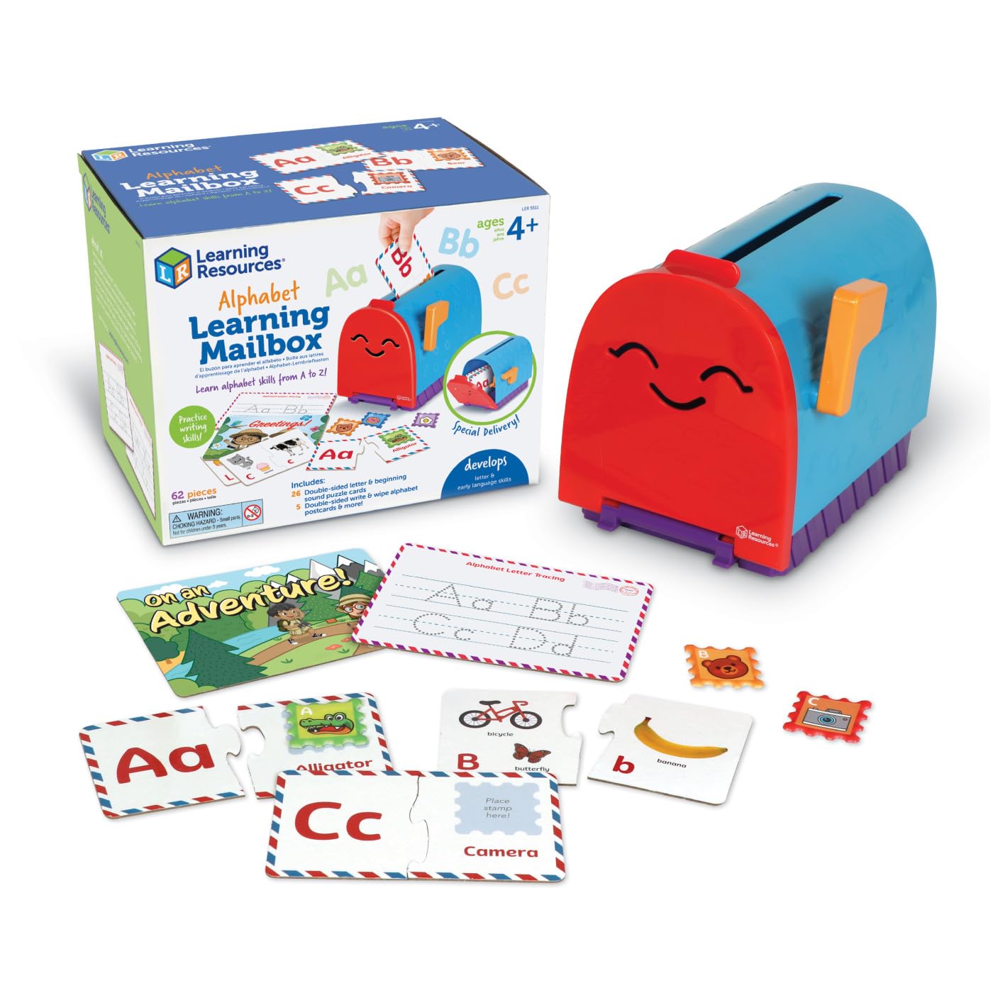 Alphabet Learning Mailbox for Toddlers - Montessori ABC Tracing & Writing Practice, Manipulatives, Fine Motor Skills, Preschool Gift