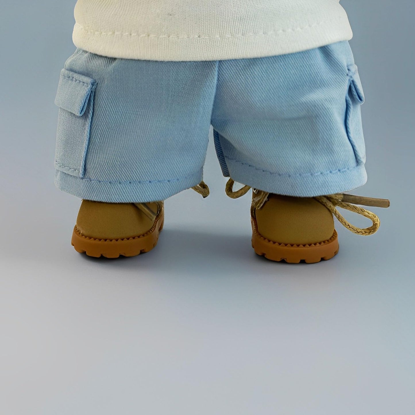 QIXINGWISE 2 Pairs Doll Shoes Compatible with 17cm Doll, Stylish Lace-Up Boots for Dress-up, Outfit Accessory for 15cm 17cm Dolls (Black & Camel)