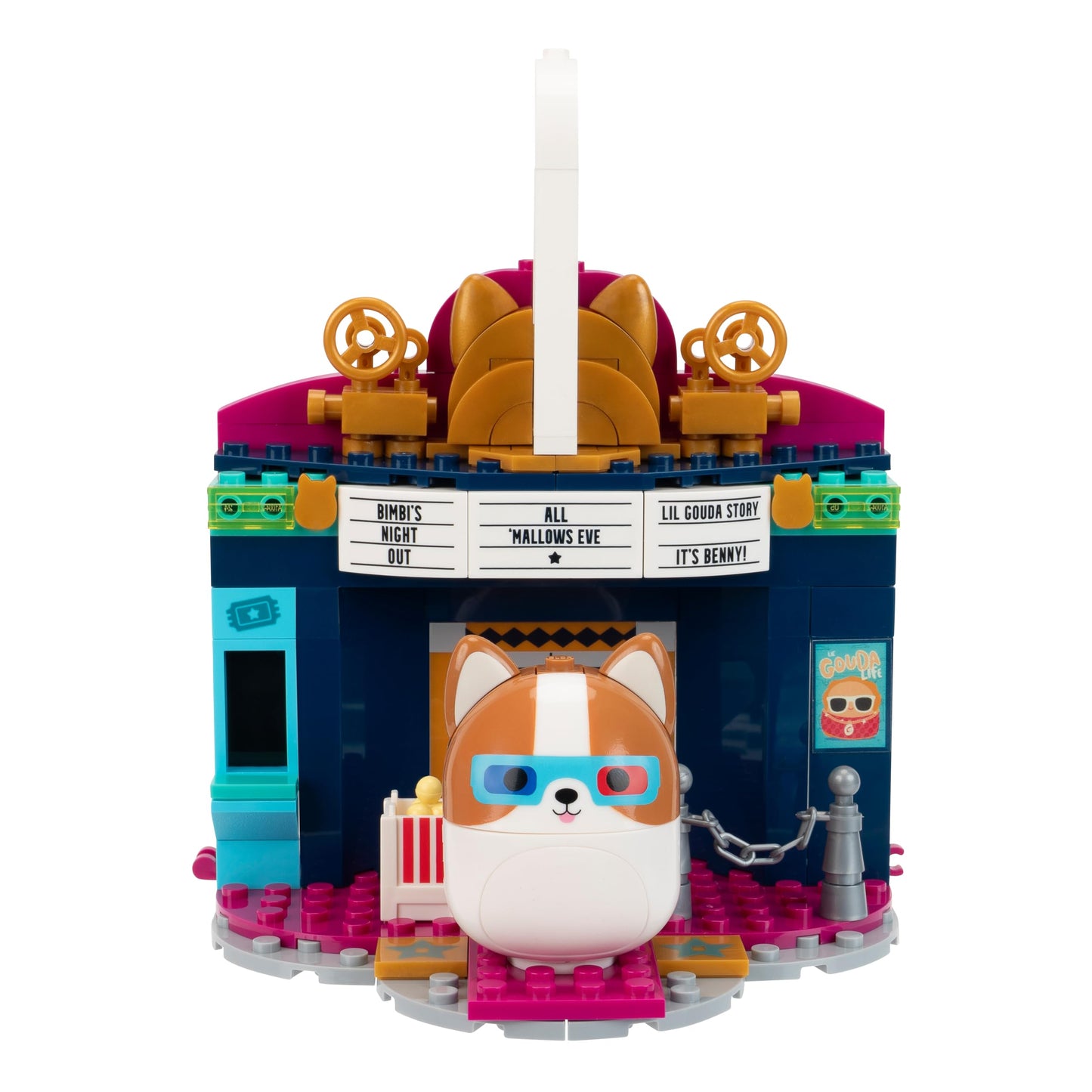 BLDR Squishmallows Reginald at The Movies Building Set - Reginald The Corgi Buildable Figure - Squishmallows Fans 8+, 0093