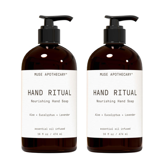 Muse Apothecary Hand Ritual Soap 2-Pack, 16oz, Nourishing & Aromatic with Aloe, Eucalyptus & Lavender, USDA Biobased, Essential Oils
