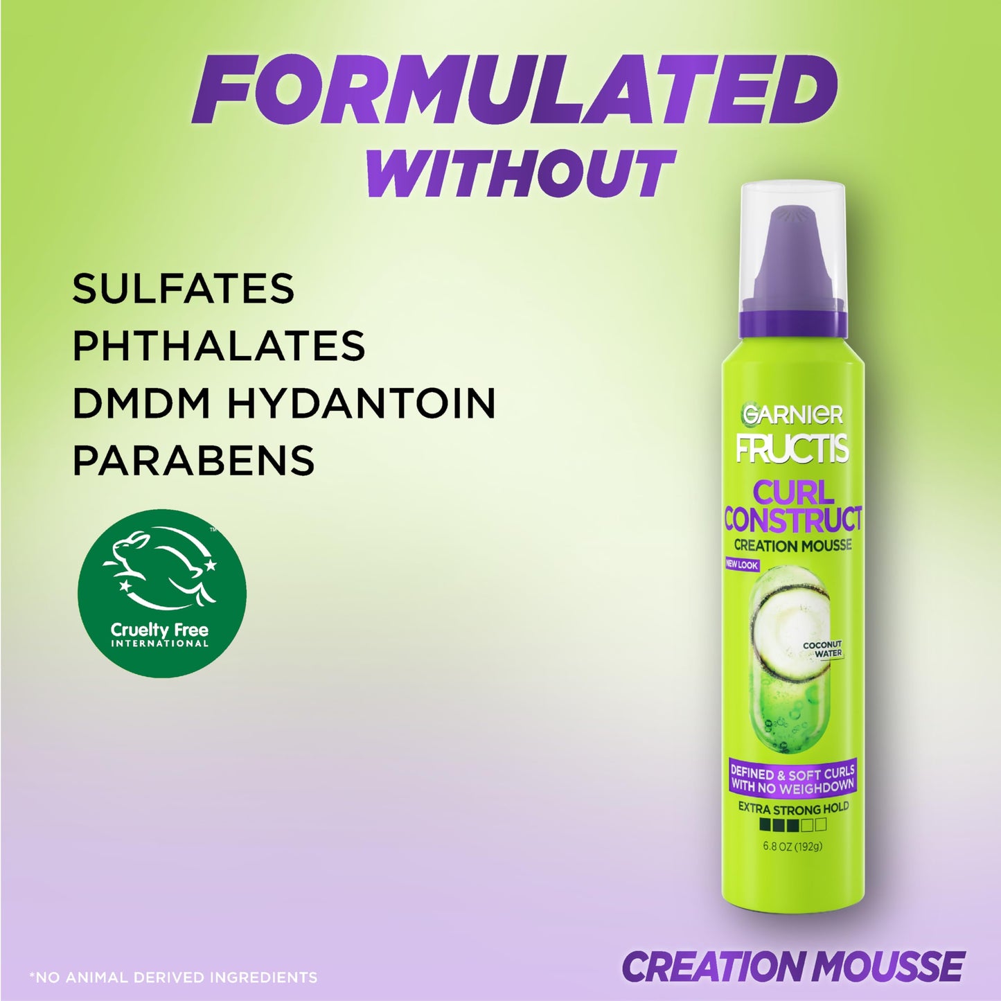 Garnier Fructis Style Curl Construct Creation Mousse, 6.8 Oz, 1 Count (Packaging May Vary)