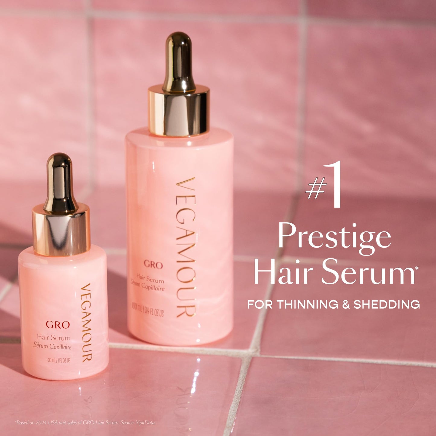 VEGAMOUR GRO Hair Serum for Hair Thinning, Thicker Fuller Looking Hair, Non Oily, 3 pack, 90 day supply