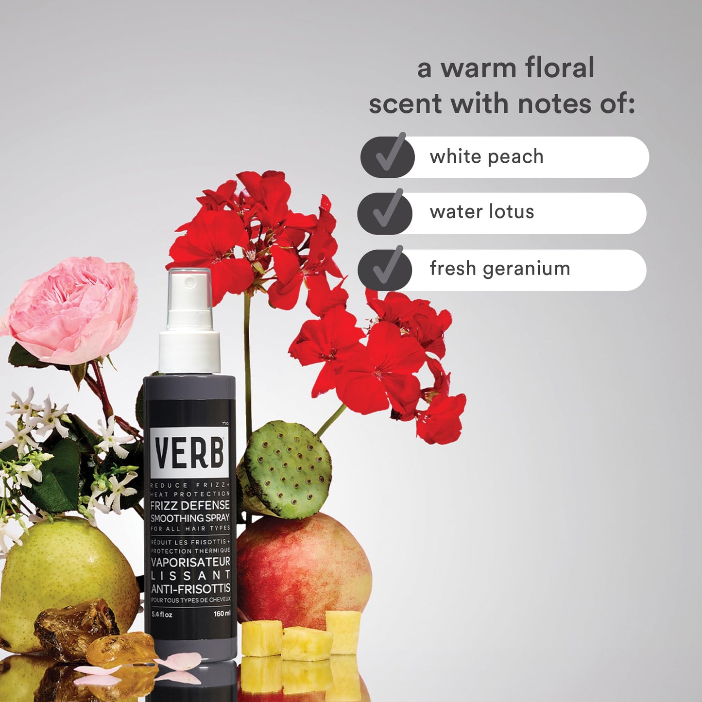 VERB Frizz Defense Smoothing Spray 5.4 fl oz | Anti-Frizz & Heat Protectant for Sleek Blowouts | Paraben-Free, Sulfate-Free, For All Hair Types