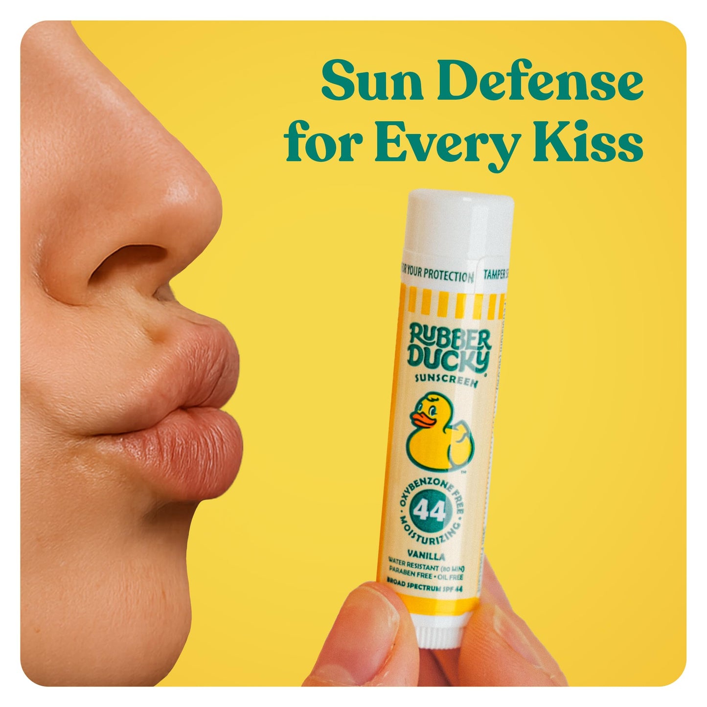 Rubber Ducky SPF 44 Lip Balm – Vegan, Water-Resistant, Untinted Vanilla Flavor with Vitamin E – Broad Spectrum All-Season Lip Sunscreen