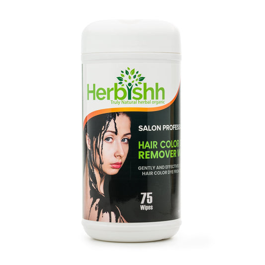 Herbishh Hair Color Stain Remover Wipes – Gentle, Skin-Friendly Formula – Easily Remove Hair Dye from Skin – 75-Count Dispenser Pack