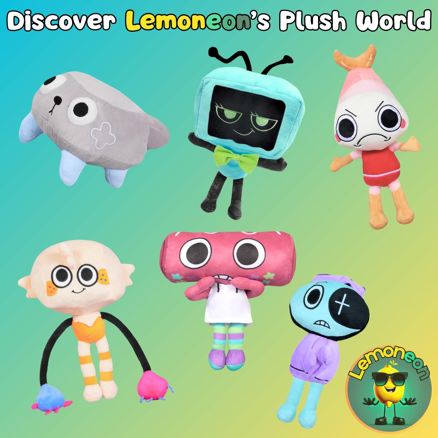 Lemoneon Dandy's World Plush 11" Astro Plush Stuffed Figure Pillow for Video Game Fans Room Decor with a Sticker Set