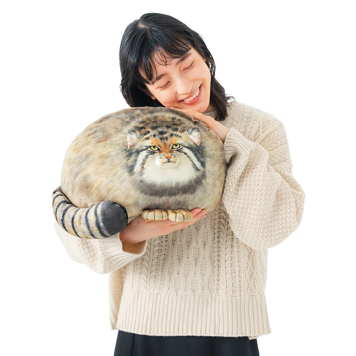 Pallas Cat Stuffed Animal Plush, Cute Steppe Kitten Plush Pillow Doll, Soft Plush Toy Gift for Kids & Adults, 18 Inch Body Pillow