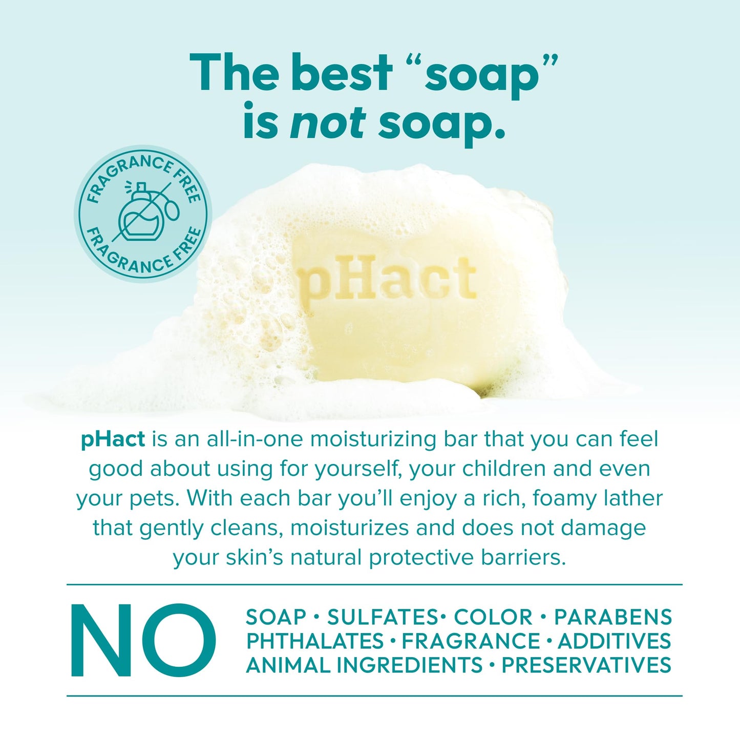 ANDREW LESSMAN pHact Moisture-Rich Soap-Free Cleansing Bar – Hypoallergenic, Fragrance-Free, pH-Balanced for All Skin Types, 3 Pack 4.25 oz