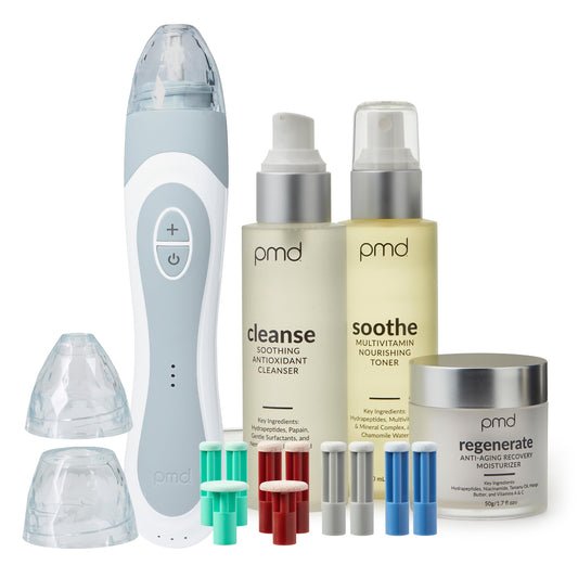 PMD Personal Microderm Elite Pro – At-Home Microdermabrasion Kit for Face & Body with Exfoliating Crystals, Vacuum Suction & 3 Speeds