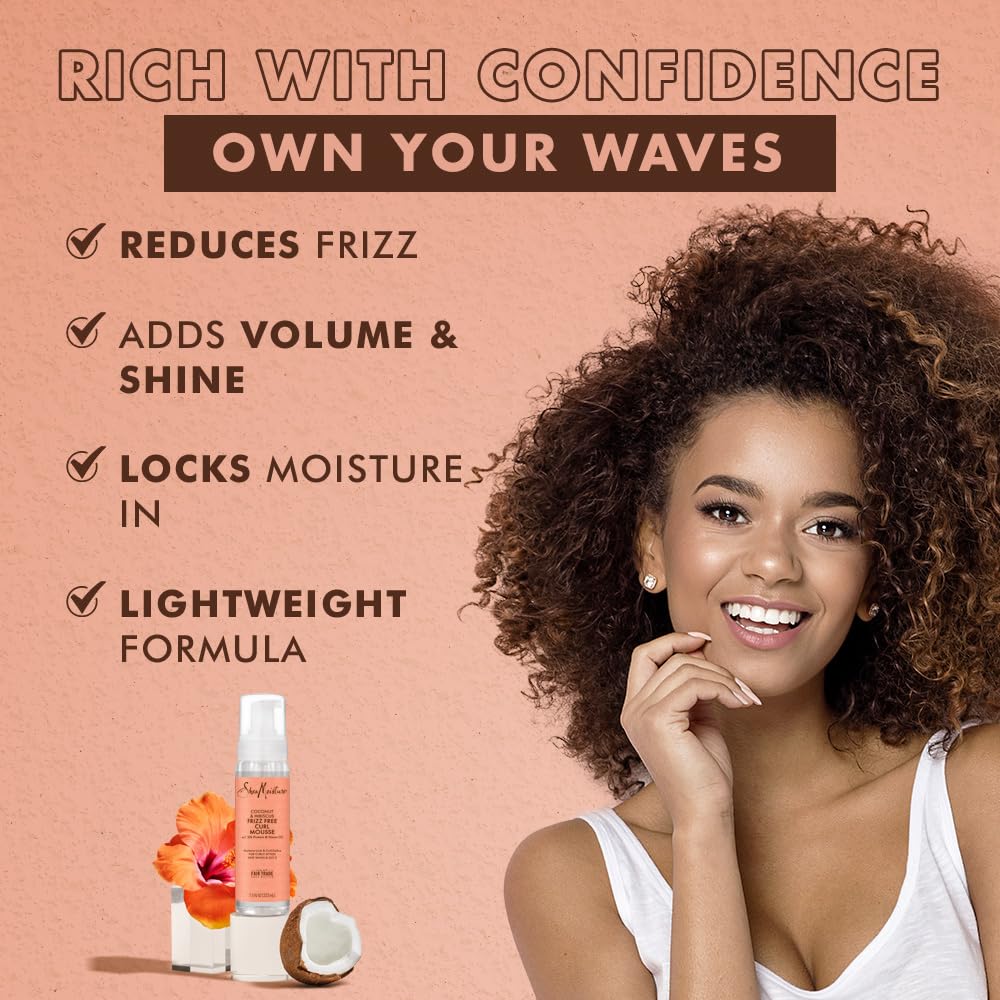 SheaMoisture SHEA MOISTURE Sheamoisture Coconut & Hibiscus Frizz-free Curl Mousse - 7.5 Fl Oz,7.5 Oz (290612 )