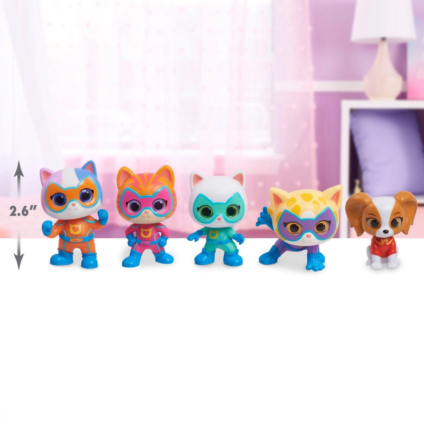 Just Play Disney Junior SuperKitties Hero Squad 5-Piece Figure Set, Kids Toys for Ages 3 Up