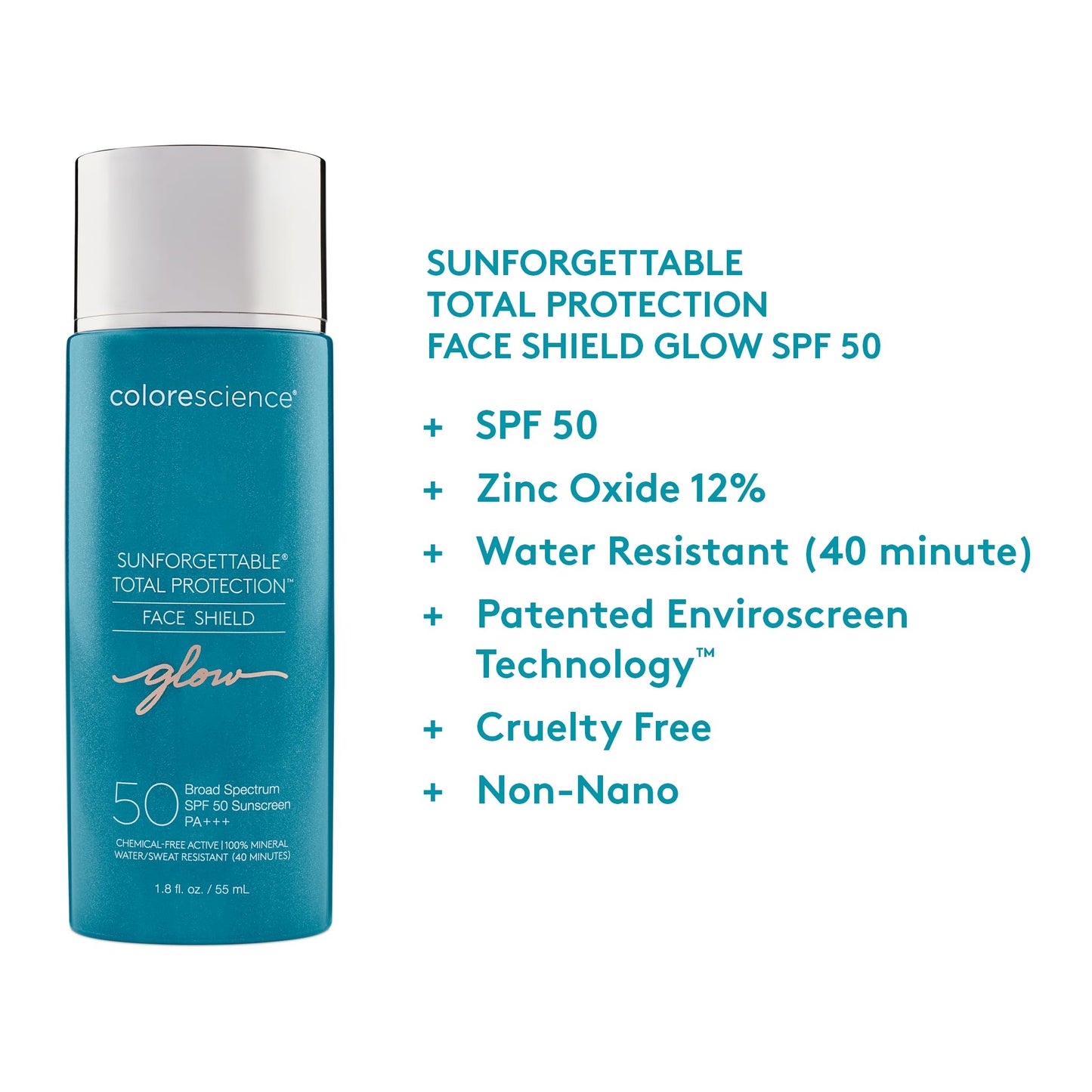 Colorescience Sunforgettable Total Protection Face Shield Glow SPF 50, Glow, 1.8 Fl Oz