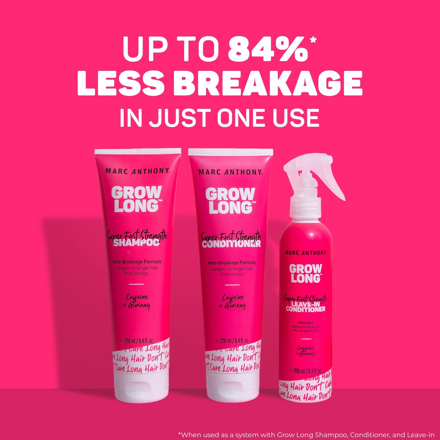 Marc Anthony Grow Long Shampoo & Conditioner Set with Biotin, Caffeine & Ginseng – Anti-Frizz, Split End Repair, Strengthens Dry & Damaged Hair