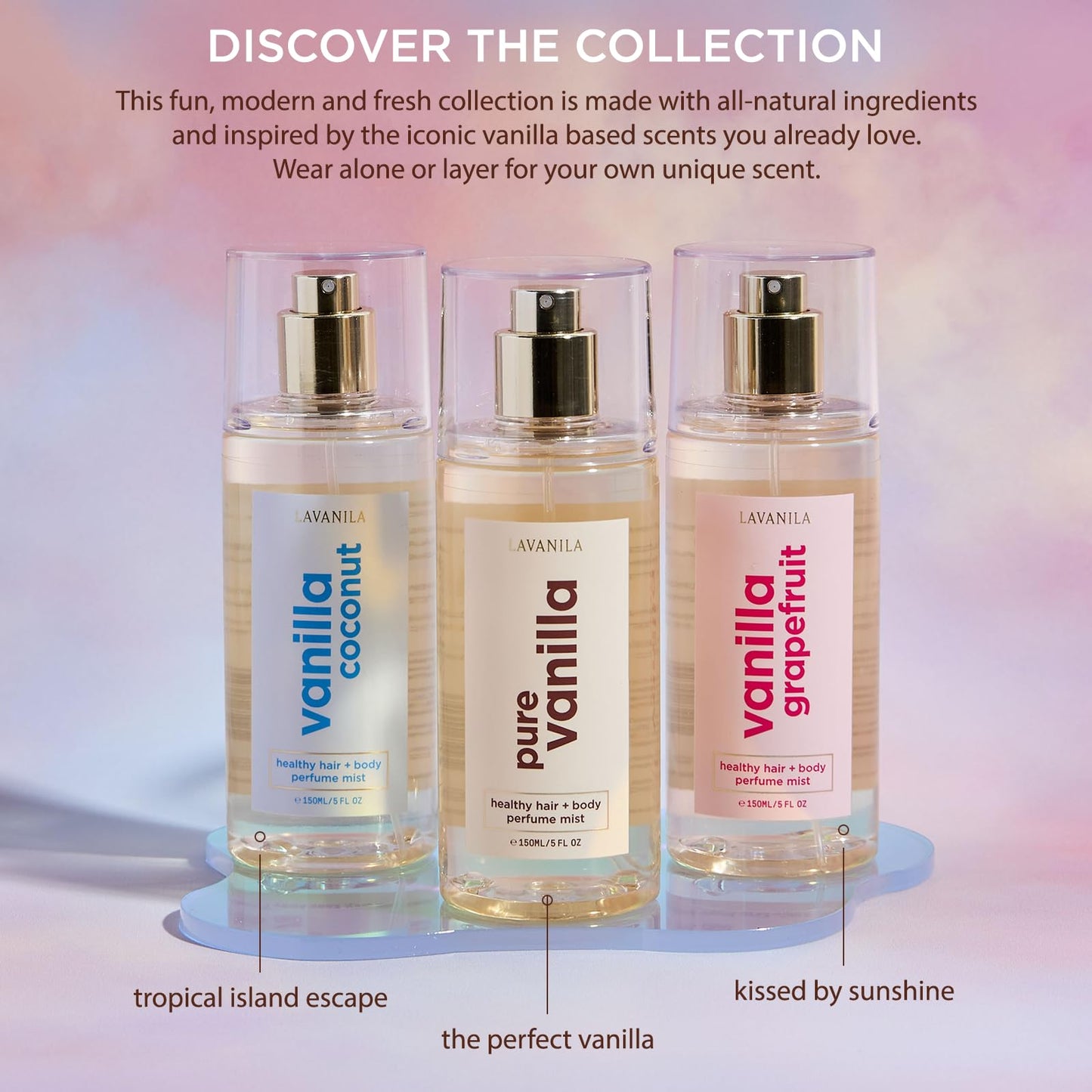 Lavanila Pure Vanilla Hair & Body Perfume Mist 5 Fl Oz | Sweet Warm Scent with Jojoba Oil, Madagascar Vanilla, Tonka Bean & Heliotrope