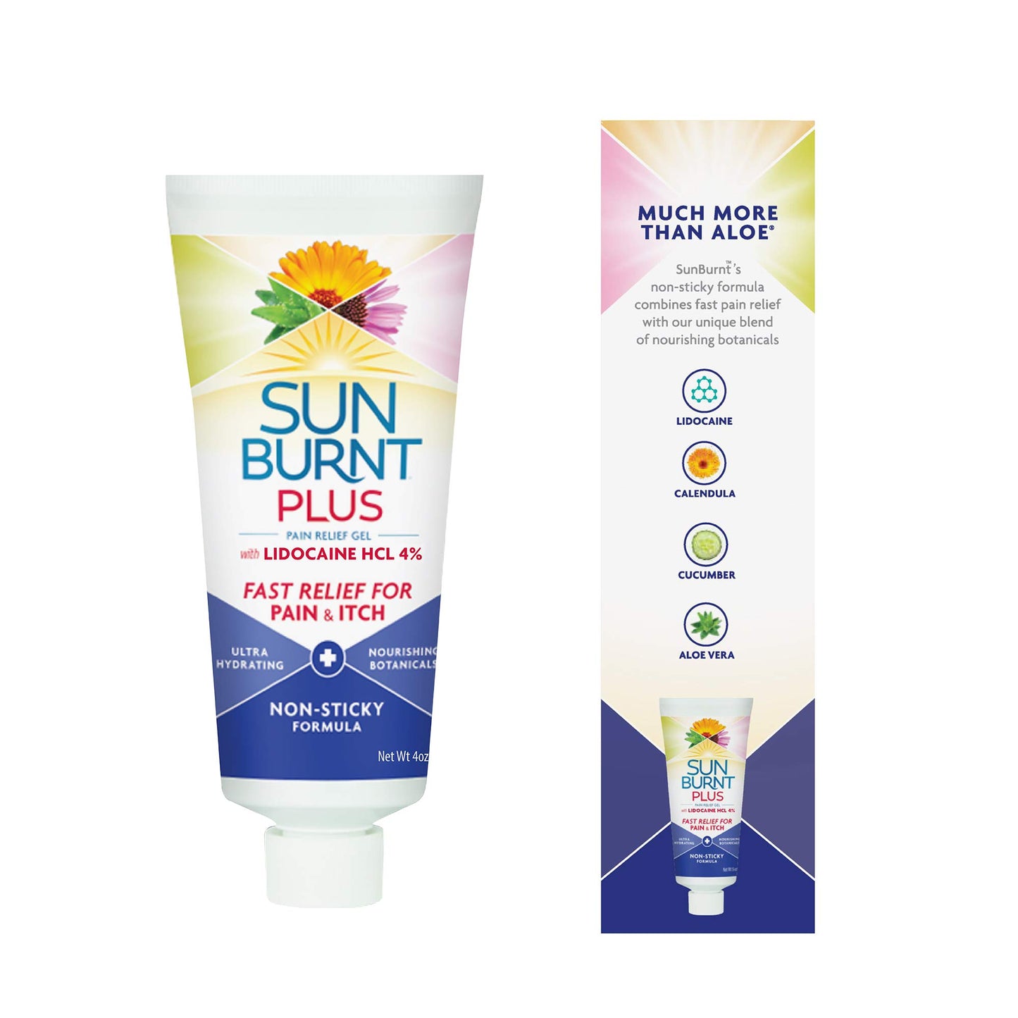 Sunburnt Plus After-Sun Gel with Lidocaine, 4 Ounce