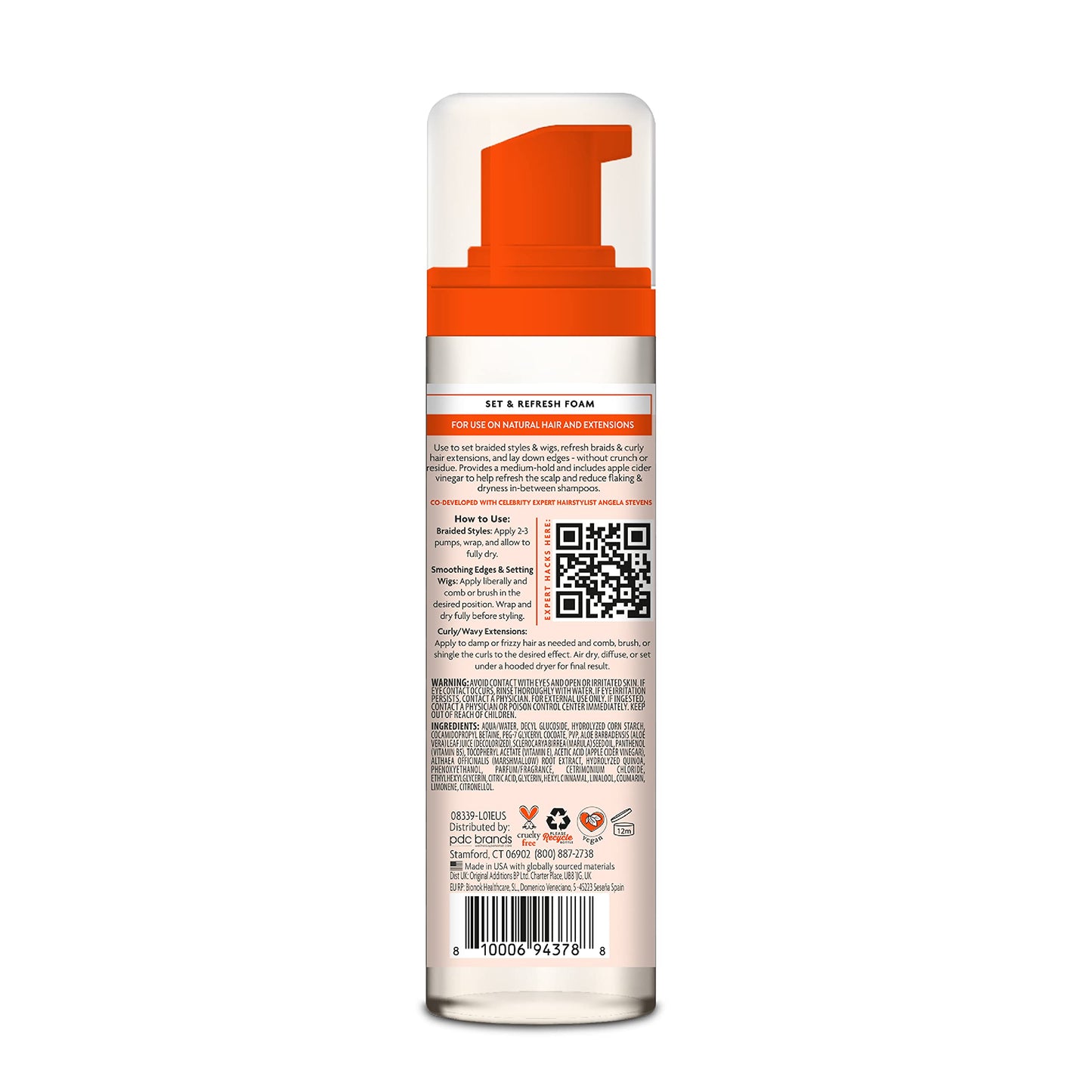 Cantu Protective Styles by Angela Set & Refresh Foam with Apple Cider Vinegar & Aloe, 8 Ounce