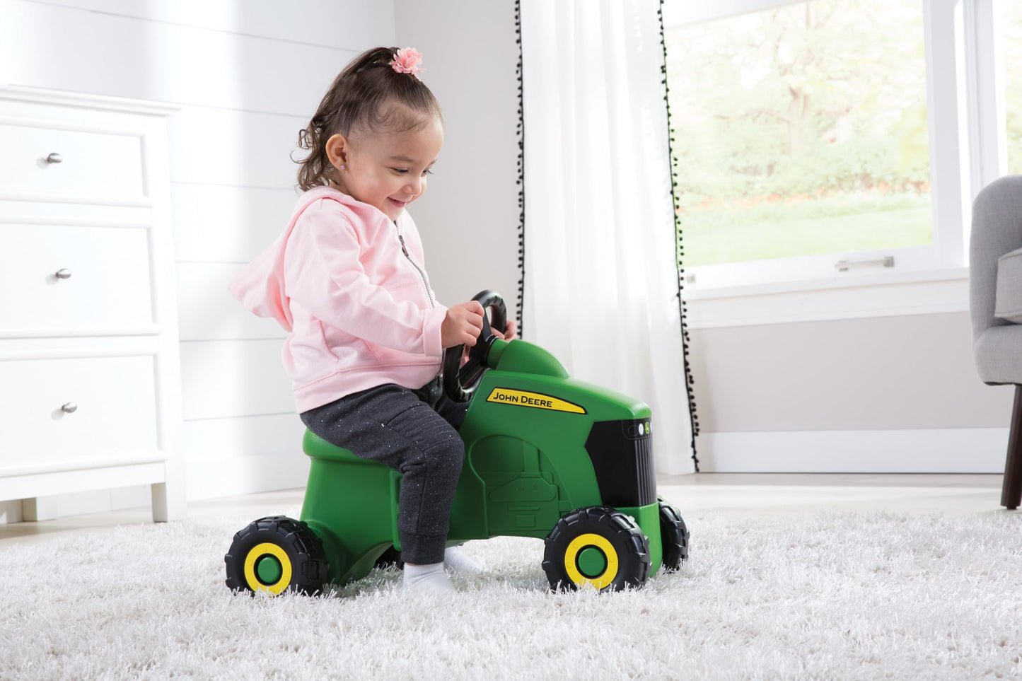 John Deere Ride On Toys Sit 'N Scoot Activity Tractor for Kids Ages 18 Months and Up, Green