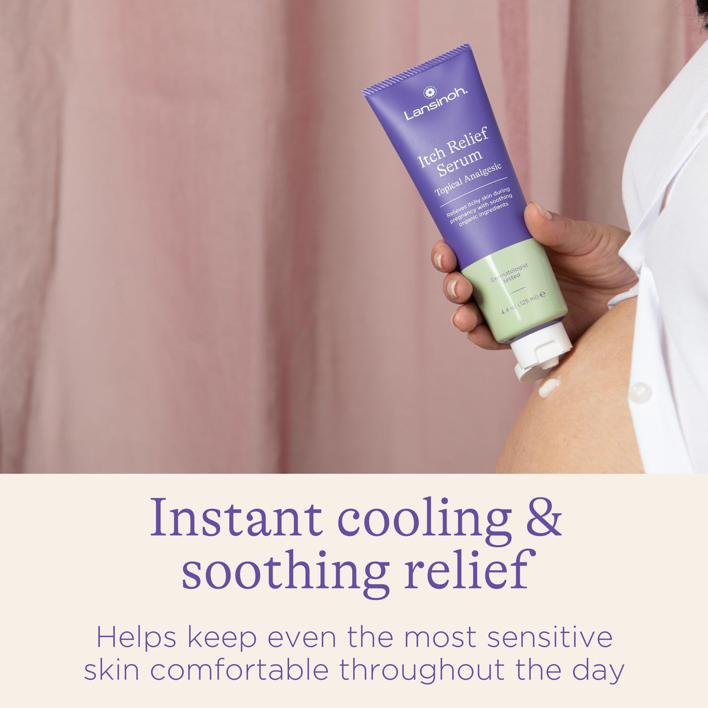 Lansinoh Anti-Itch Serum for Pregnancy, 4.4 oz – Safe Relief for Itchy Skin, Prenatal & Postnatal Care, Gentle Cream for Expecting Moms