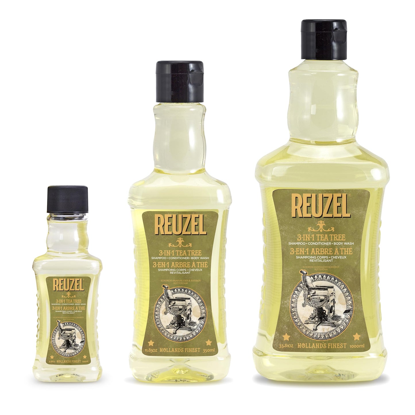 Reuzel 3-In-1 Tea Tree Shampoo, Cleanses Hair and Body, 11.83 oz