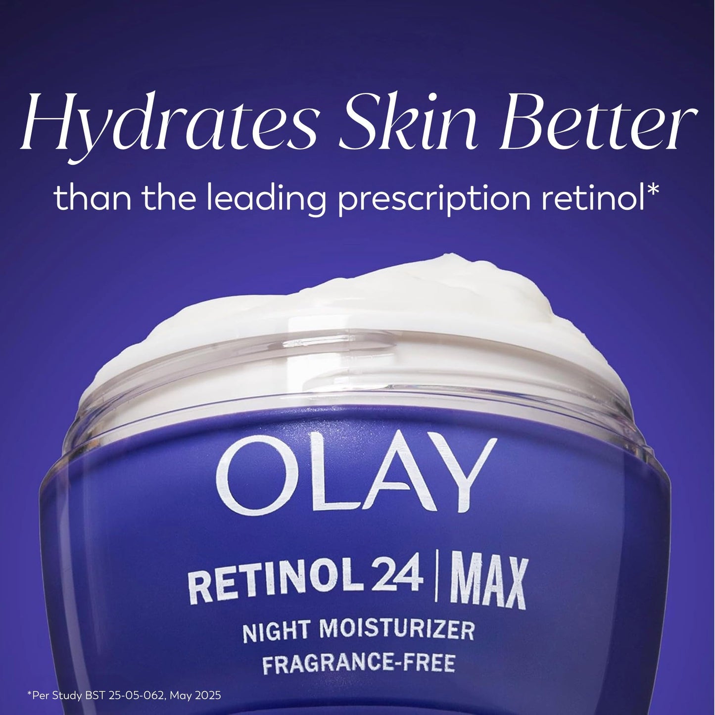 Olay Retinol 24 MAX Night Face Moisturizer - Fragrance-Free Anti-Aging Cream for Women with Peptides & Glycerin, Hydrates, Firms & Smooths Fine Lines, 1.7 Oz