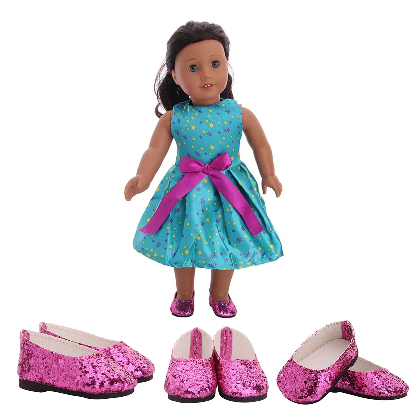 yijing Doll Accessories,Six Pair 18 Inch America Doll's Shoes,Suitable for 18 inch Doll（More Than 3 Months）