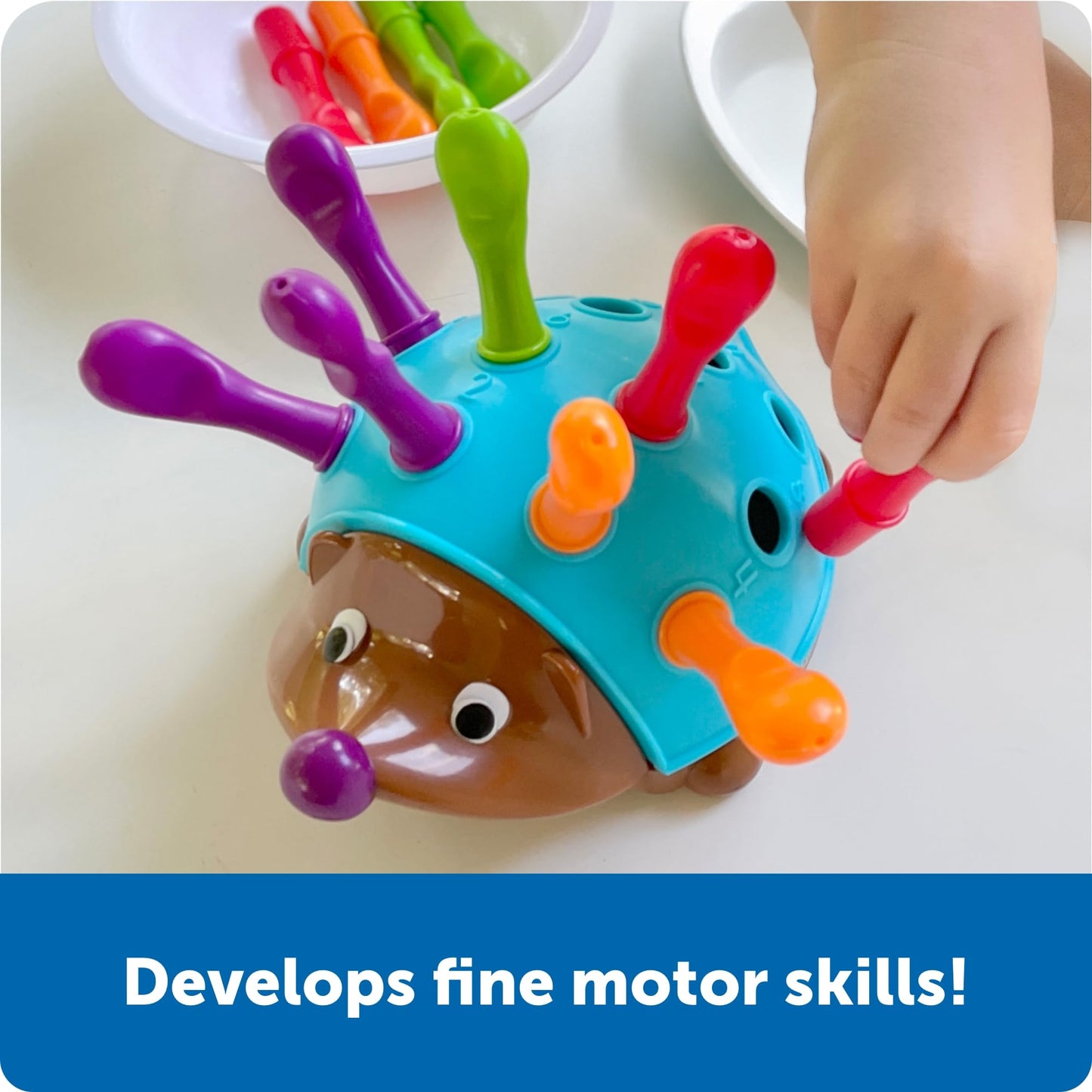 Learning Resources Spike The Hedgehog - Toddler Montessori Toy for Stacking, Sorting, Matching, Fine Motor Skills & Educational Fun
