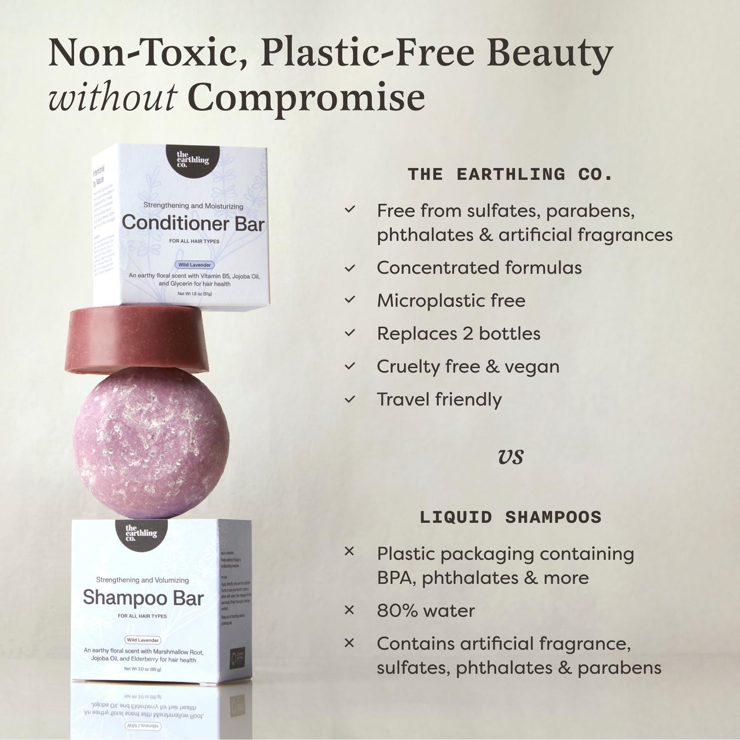 The Earthling Co. Shampoo & Conditioner Bar Set – Strengthen, Volumize & Promote Hair Growth – Natural, Sulfate & Paraben-Free for Dry Hair (Citrus Sun)