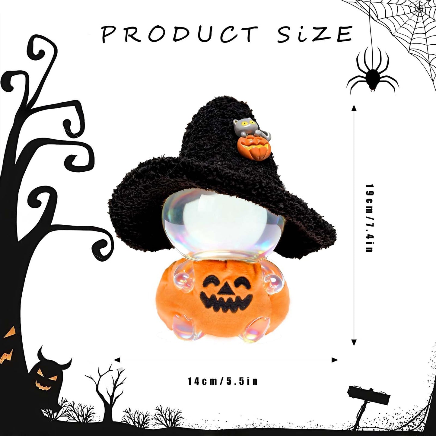 VPDSLABUBU Halloween Doll Costume Set for 6.7" Dolls – Pumpkin Overalls & Witch Hat, Cute Dress-Up Outfit for Collectors