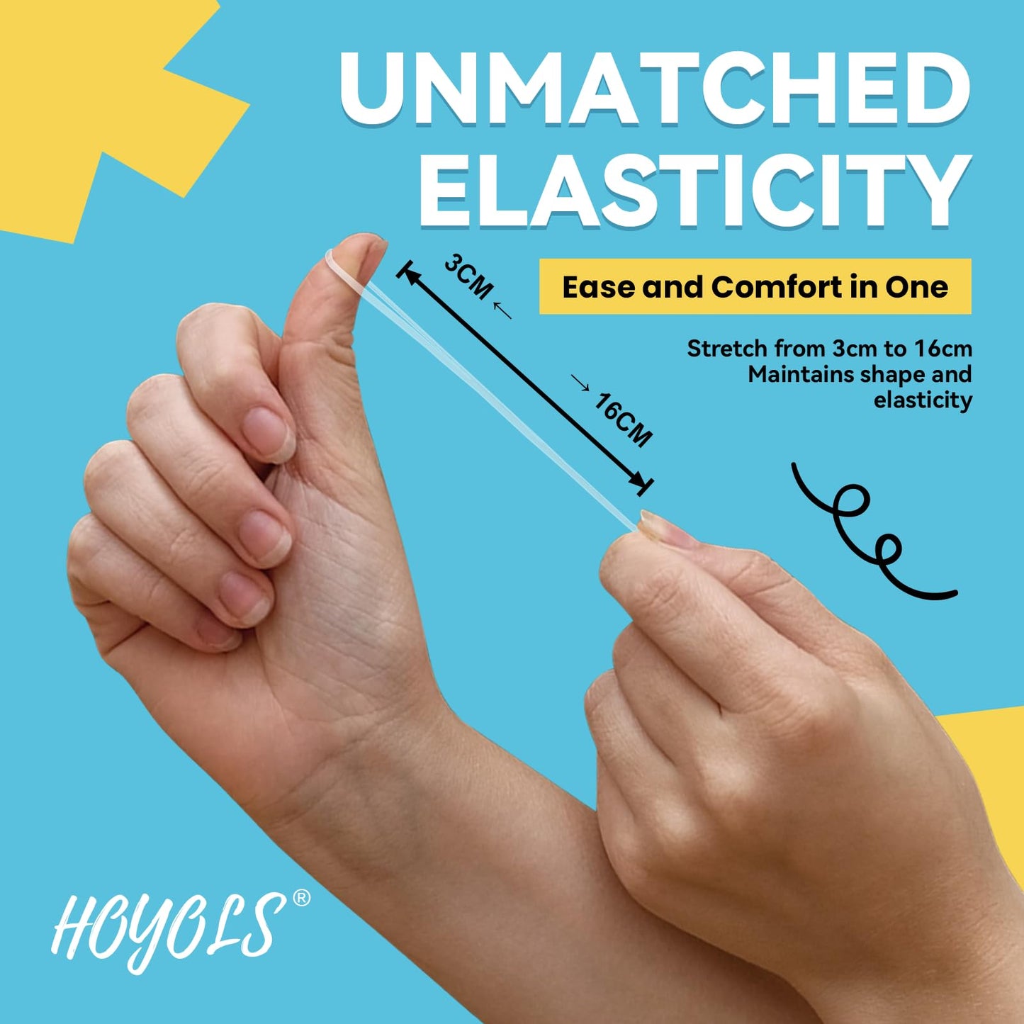 HOYOLS 1500pcs Clear Elastic Hair Bands – Mini 1 Inch TPU Ponytail Holders for Kids & Girls, No Crease, No Damage, Gentle Hair Ties