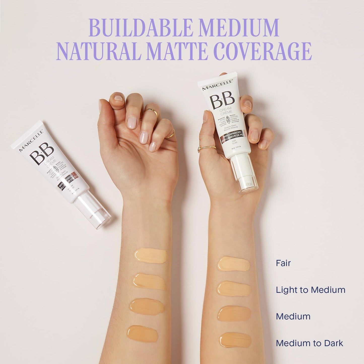 Marcelle BB Cream Light to Medium – Tinted Moisturizer, Hydrating & Lightweight Skin Enhancer, Hypoallergenic, Oil & Paraben-Free, 45 mL