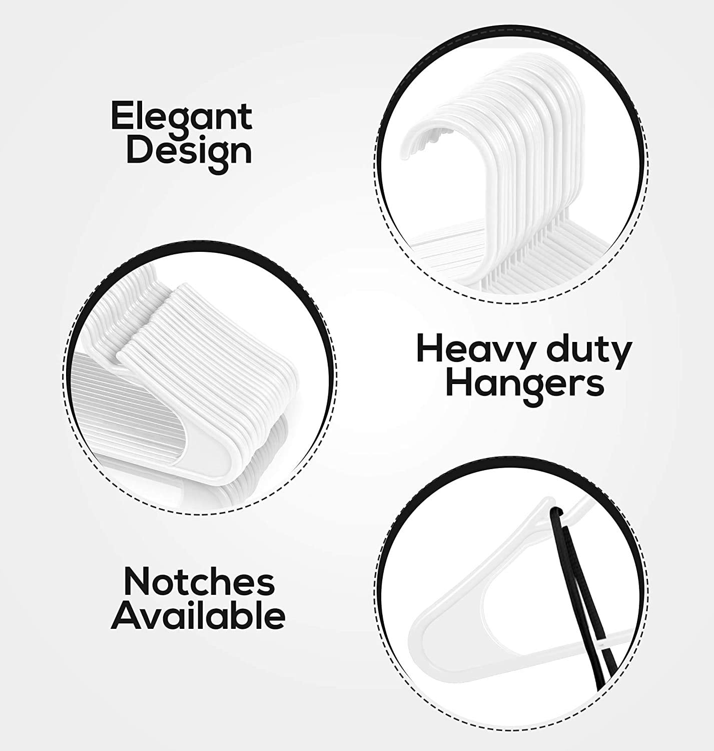 Utopia Home - Plastic Hangers 50 Pack - Space Saving Clothes Hanger - Durable and Strong Closet Organizers and Storage Makes It Ideal Stocking Stuffers or Apartment or Dorm Room Essentials (White)