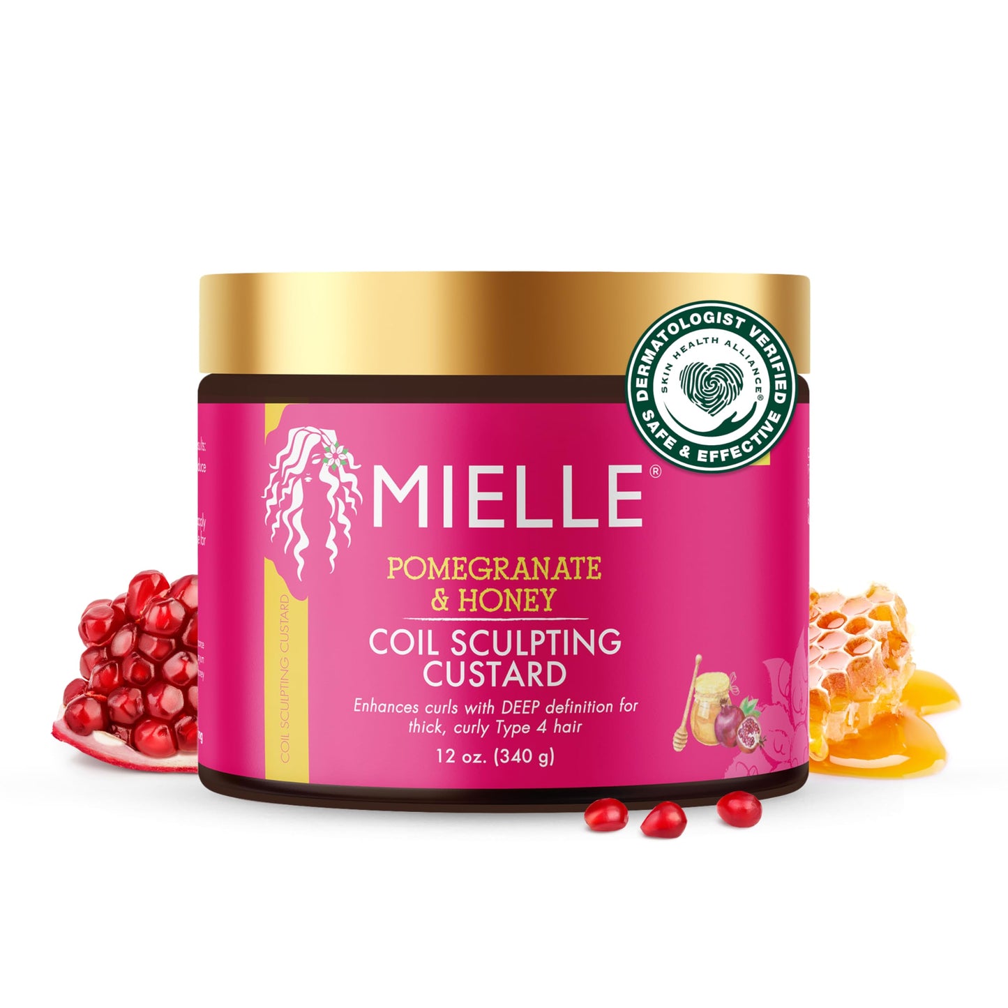 Mielle Organics Pomegranate & Honey Curl Smoothie – Curl Defining Cream for Type 4 Hair, Hydrates, Controls Frizz & Adds Shine, 12 fl oz