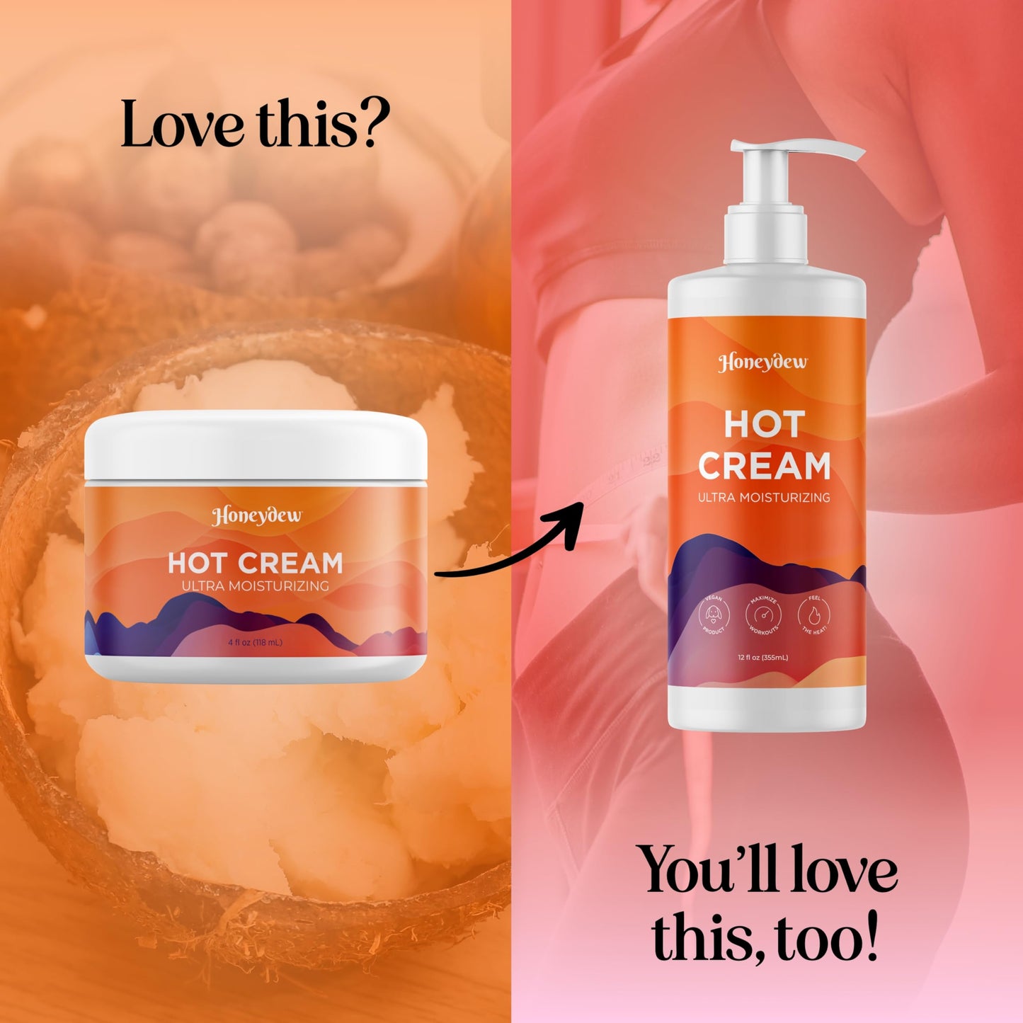 Hot Firming Sweat Lotion – Skin Tightening & Cellulite Cream for Stomach, Pre/Post Workout, Moisturizing & Fat-Burning Results