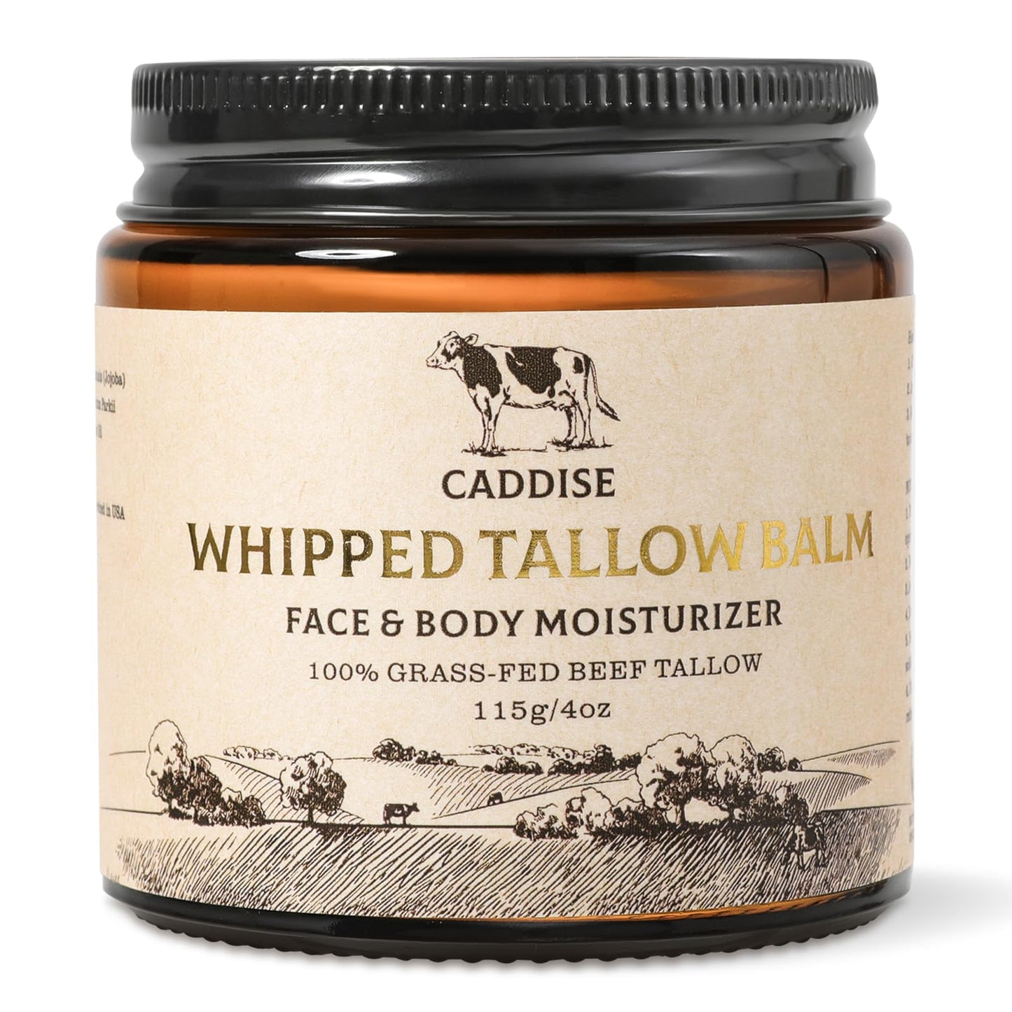 Whipped Grass-Fed Beef Tallow Cream – Handmade Natural Moisturizer with Honey, Shea & Jojoba Oil, Non-Greasy Nourishing Skin Care, 4oz