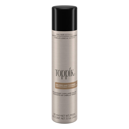 Toppik Colored Hair Thickener Spray, Light Brown – Volumizing Root Touch-Up Concealer for Thinning Hair, Adds Fullness & Covers Grays, 5.1oz