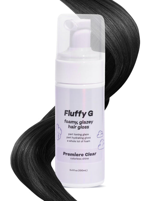 Hally Hair Fluffy G Hair Gloss (Clear) 3.4 fl oz | Hair Glaze for Color-Treated, Fine, Dry & Frizzy Hair | Adds Shine, Volume & Vibrancy