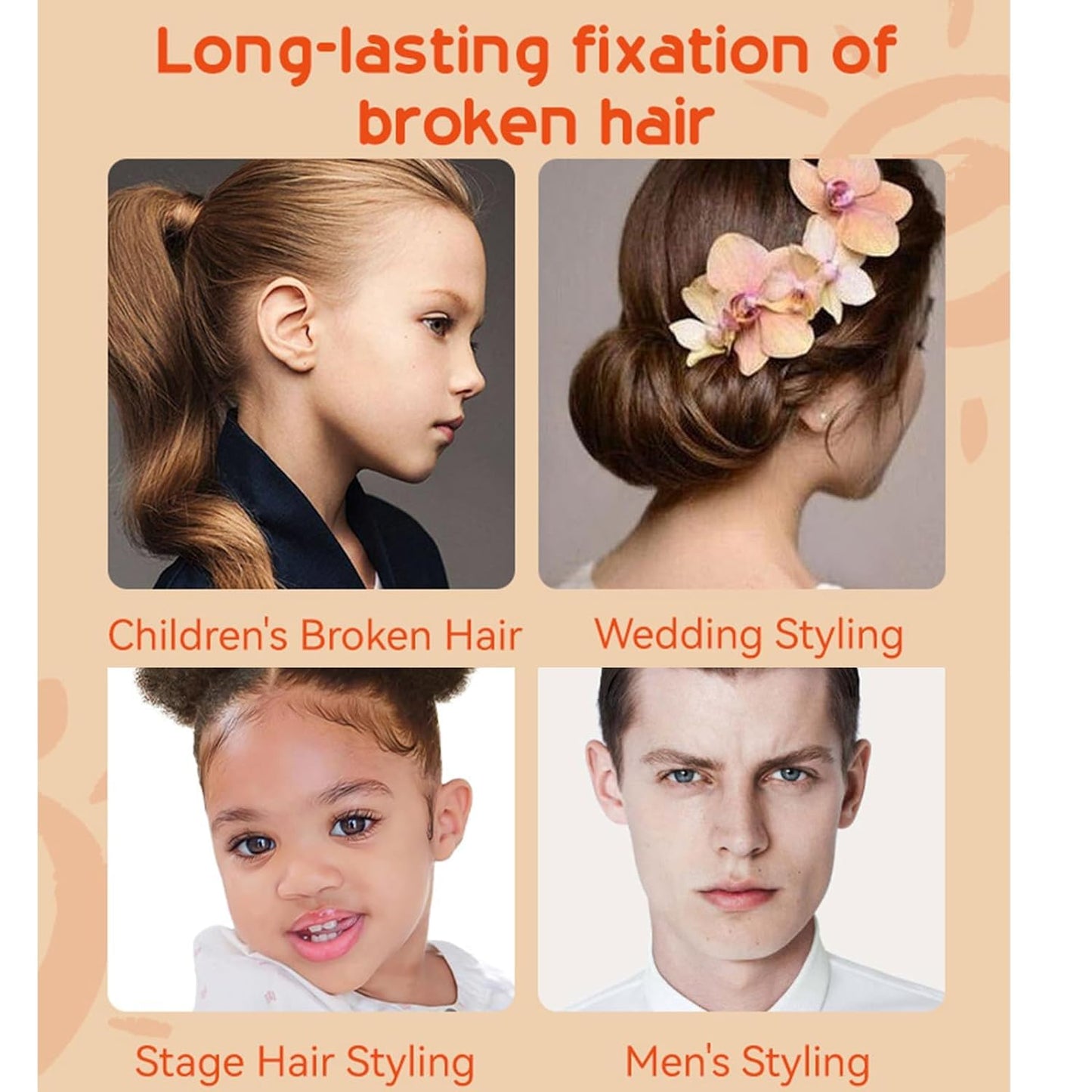 MINXUEYEN Kids Hair Styling Gel & Wax Stick 2-in-1 with Built-in Comb – Natural, Non-Greasy, Easy Styling for Children, Clear, 0.71oz