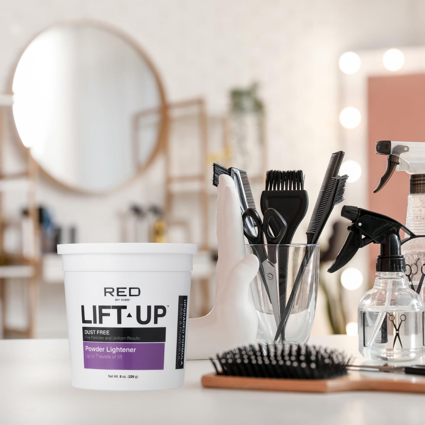 Red by Kiss Lift Up Hair Bleach Powder Lightener | Fine Particles for Easy Mixing | Fast Lift to Levels 7–13 | Infused with Collagen & Glucose