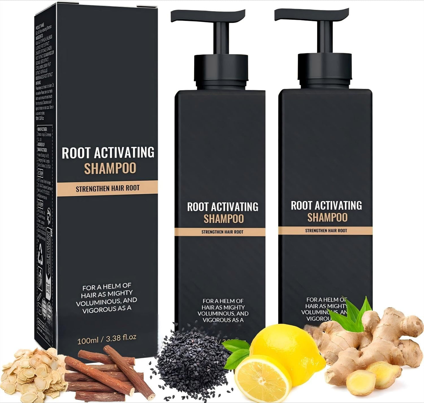 Root Activator Shampoo 2PCS – Anti Hair Loss & Shedding Treatment | Natural Regrowth Formula | Thickening, Nourishing & Smoothing for All Hair Types