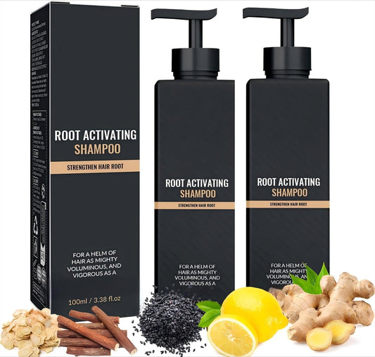 Root Activator Shampoo 2PCS – Anti Hair Loss & Shedding Treatment | Natural Regrowth Formula | Thickening, Nourishing & Smoothing for All Hair Types