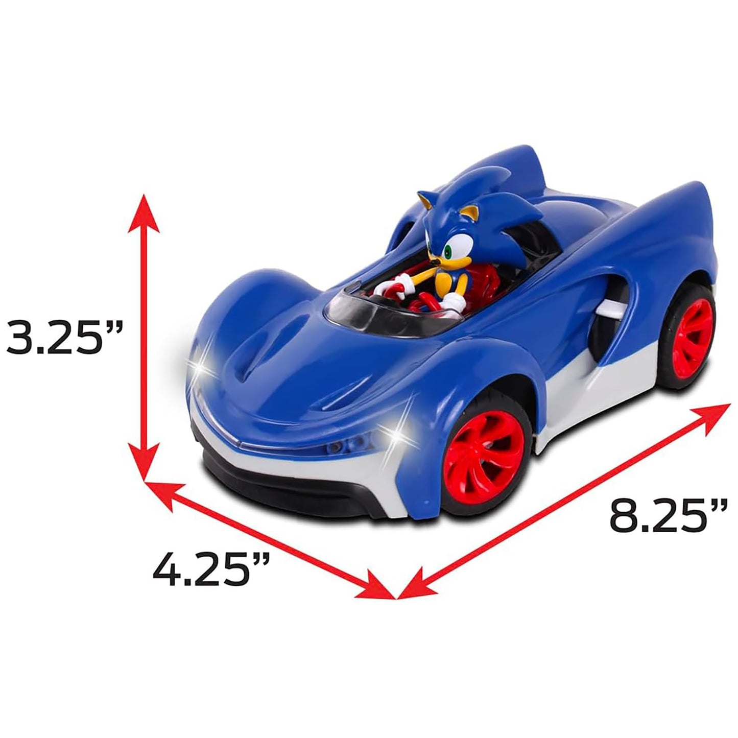 NKOK Team Sonic Racing 2.4GHz RC Car with Turbo Boost, Working Lights, Adjustable Wheels, Fun & Easy, Sonic The Hedgehog 601, Ages 6+
